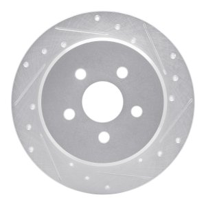 Chrysler PT Cruiser Brake Rotor (1) - Rear Right - R1 Concepts - Drilled & Slotted - Silver - `95-`03